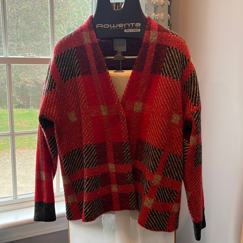 Cyprus brand cardigan sweater.